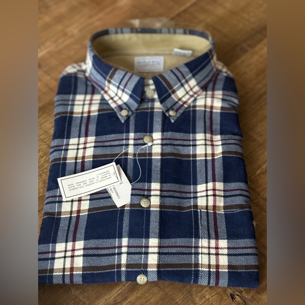 NWT Bugle Boy Blue Plaid Button Down Shirt. Men’s Sz-L Plaid | Y2K | Vintage